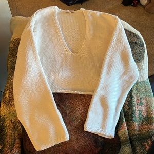 Emory Park, white crop sweater. size s.